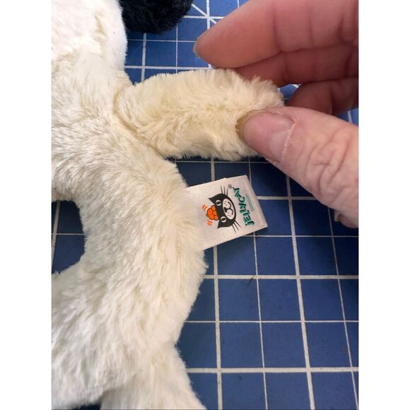 Jellycat BASHFUL PUPPY Baby rattle plush stuffed animal black white 24142 - Picture 3 of 3